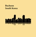 Bucheon, South Korea city silhouette