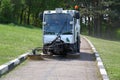 Bucher CityCat 2020 street sweeper at the work Royalty Free Stock Photo