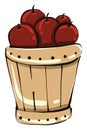 Bucket of apples, illustration, vector Royalty Free Stock Photo