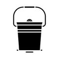 Bucket black icon, concept illustration, vector flat symbol, glyph sign.