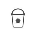 Bucket black vector icon, garden tool, equipment and accessory