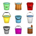 Bucket bright set, open container with a handle