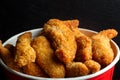 Bucket of chicken nagets. Royalty Free Stock Photo