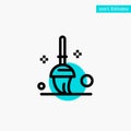 Bucket, Cleaning, Mop turquoise highlight circle point Vector icon
