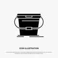 Bucket, Cleaning, Wash, Water solid Glyph Icon vector