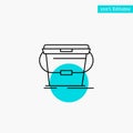 Bucket, Cleaning, Wash, Water turquoise highlight circle point Vector icon