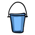 Bucket Doodle Icon. Single Cartoon Color Illustration