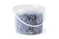 Bucket with dowel-nails Royalty Free Stock Photo