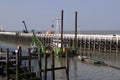 Bucket dredger in the port of Blanckenberghe , Belgium Royalty Free Stock Photo