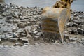 Bucket escalator dismantle the stone in city