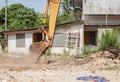 Bucket Excavator dig work construction in outdoor Royalty Free Stock Photo