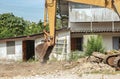 Bucket Excavator. excavator destruction in Work outdoor construction Royalty Free Stock Photo