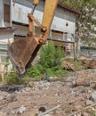 Bucket Excavator. in work excavator destruction construction Royalty Free Stock Photo