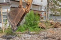 Bucket Excavator. in work excavator destruction construction Royalty Free Stock Photo