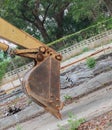 Bucket Excavator. in work excavator destruction construction Royalty Free Stock Photo