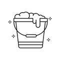 Bucket, foam icon. Simple line, outline vector elements of hygiene icons for ui and ux, website or mobile application