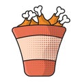 Bucket fried chicken pop. Vector Royalty Free Stock Photo