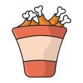 Bucket fried chicken pop. Vector Royalty Free Stock Photo