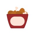 Bucket of fried chicken. Vector Royalty Free Stock Photo