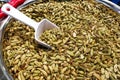 Bucket full of organic cardamum