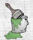 Bucket of green paint