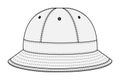 Bucket hat metro hat template vector illustration | White