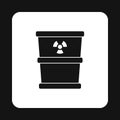 Bucket for hazardous waste icon, simple style