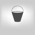 Bucket Icon On Gray Background