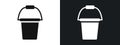 bucket icon linear graphics set vector in black Royalty Free Stock Photo