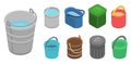 Bucket icon set, isometric style Royalty Free Stock Photo