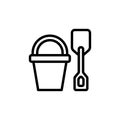 Bucket icon. Simple line, outline vector elements of Children\'s day icons for ui and ux, website or mobile application Royalty Free Stock Photo