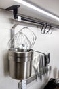 Bucket in kitchen for mixer beaters Royalty Free Stock Photo