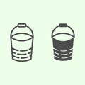 Bucket line and solid icon. Building or domestic bucketful outline style pictogram on white background. Housework and