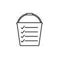 Bucket list icon. Vector illustration on white background. Lines and check mark set. Royalty Free Stock Photo