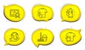 Clean bubbles, Dirty t-shirt and Wash t-shirt icons set. Bucket with mop sign. Vector Royalty Free Stock Photo