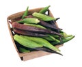 A bucket of okra (Abelmoschus)