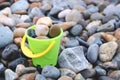 Bucket with pebbles