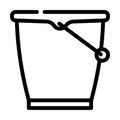 bucket plastic line icon vector illustration