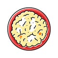 bucket popcorn food box color icon vector illustration