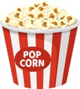 Bucket with popcorn, snack for cinema isolated Royalty Free Stock Photo