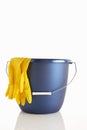 Bucket and rubber gloves Royalty Free Stock Photo