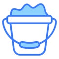 bucket, sand bucket Blue out line vector design