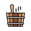 bucket sauna color icon vector illustration