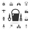 Bucket, scapula, icon. Detailed set of baby toys icons. Premium quality graphic design. One of the collection icons for websites, Royalty Free Stock Photo