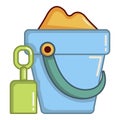 Bucket and shovel for children sandbox icon