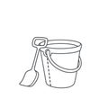 Bucket and Shovel Outline Icon Royalty Free Stock Photo