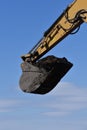 Bucket of soil in an excavating machine