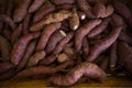 Bucket of sweet potatoes.