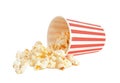 Bucket of tasty pop corn isolated Royalty Free Stock Photo