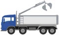 Bucket truck with blue cabin Royalty Free Stock Photo